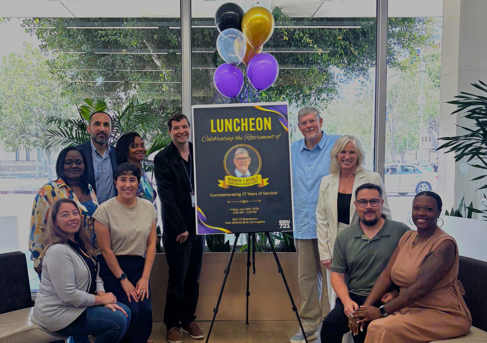 Retirement luncheon honoring DCFS Director Brandon T. Nichols in the SEIU 721 Boardroom