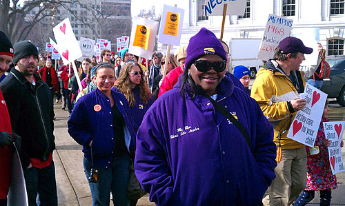 SEIU Healthcare WI Members at Madison Protests