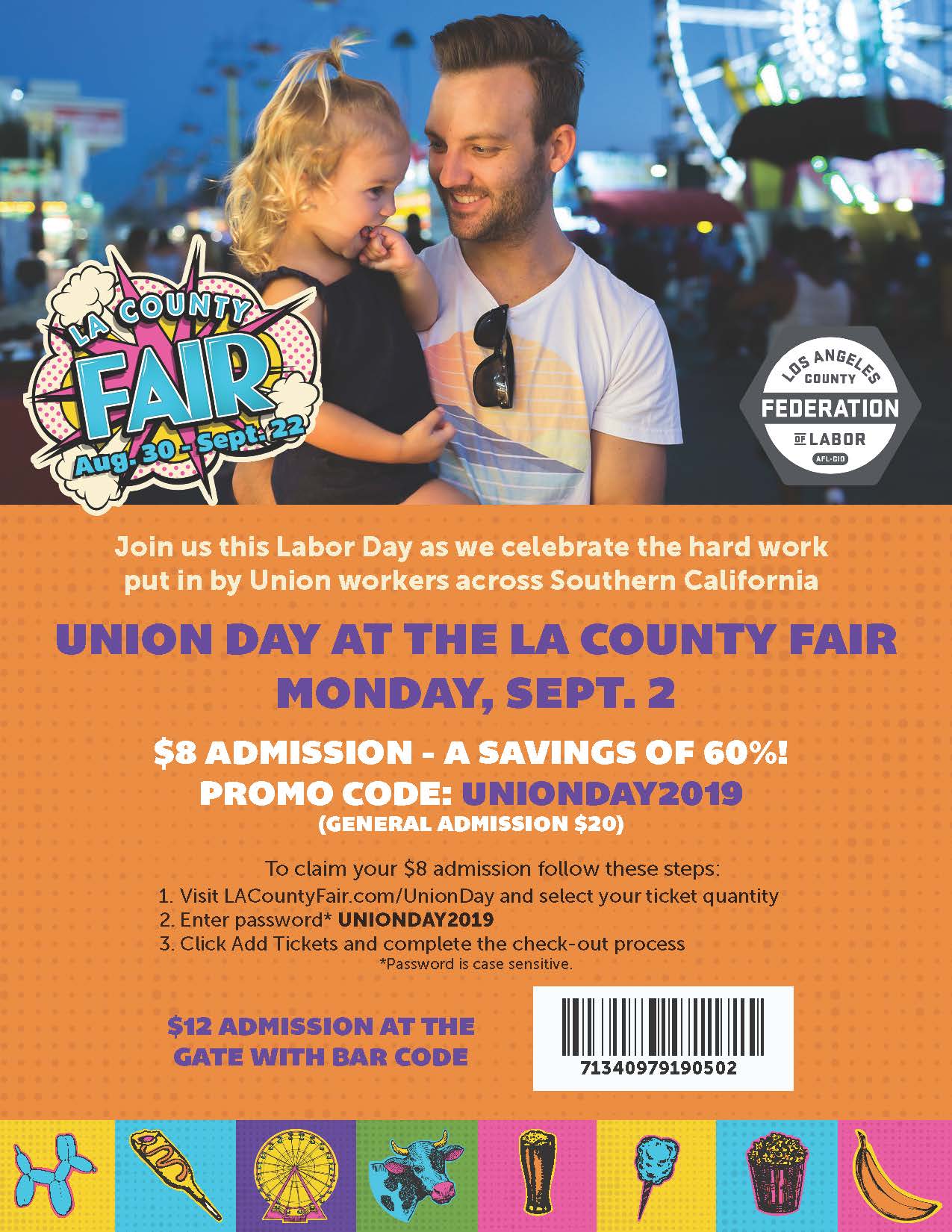 8 Admission to LA County Fair on 'Union Day' Sept. 2 SEIU Local 721