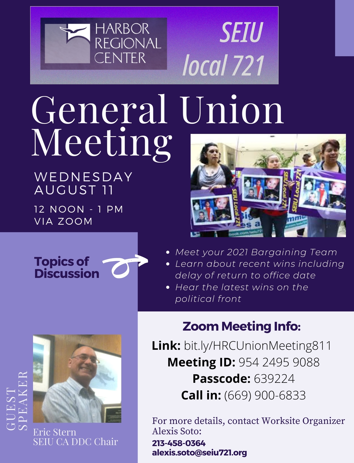 HRC Union Meeting Aug. 11 SEIU Local 721