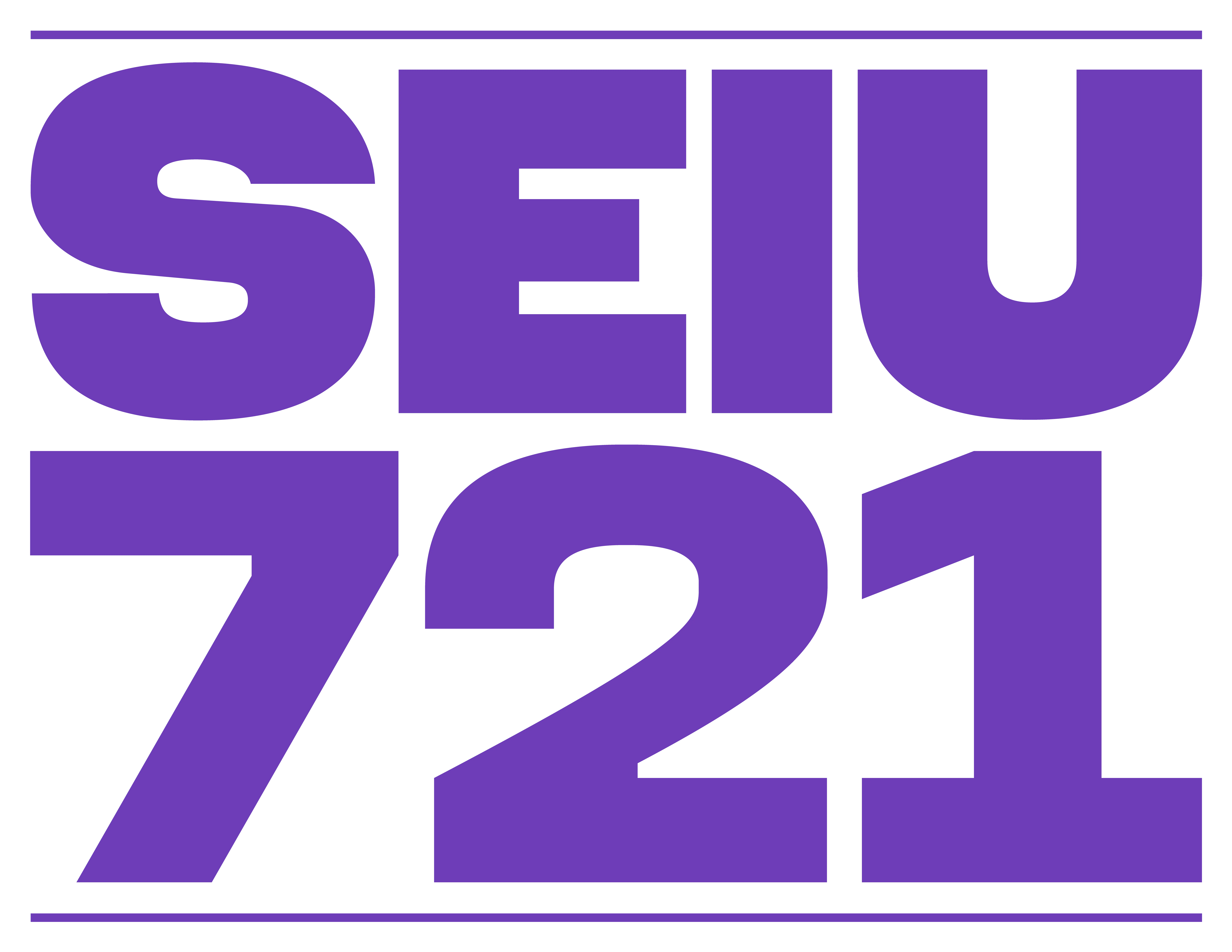The graphic is the SEIU 721 logo in SEIU purple color.
