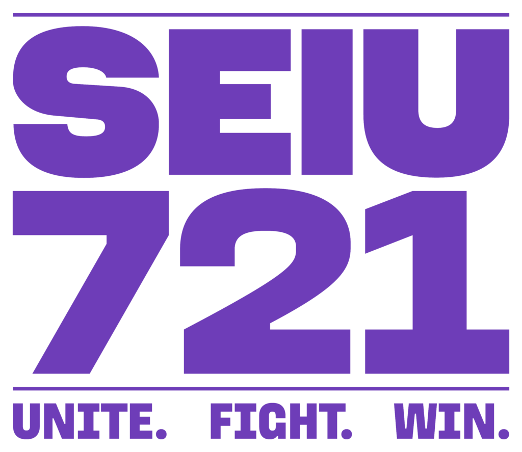 721_RGB_Logo_Tag_Purple SEIU 721 logo in purple color. The log features the tagline: Unite. Fight. Win.